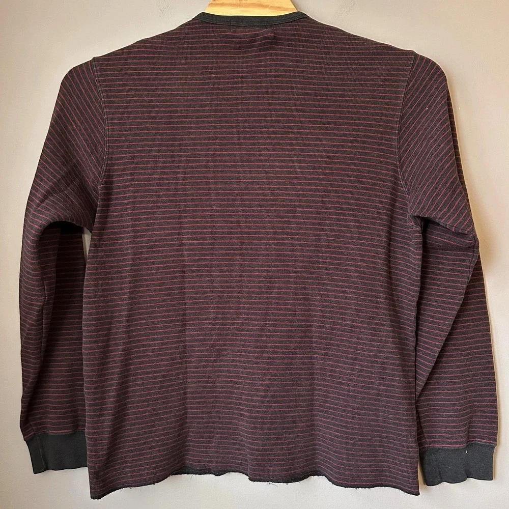 Polo Ralph Lauren‎ Sweater Men Large Gray Red Stripe Crewneck Knit Pony Cozy